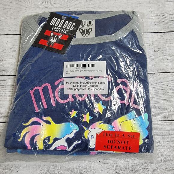 Mad Dog Concepts Magical Friends 3 pc Pajama Set Unicorn Mermaid Girls L (10/12) - Picture 4 of 7